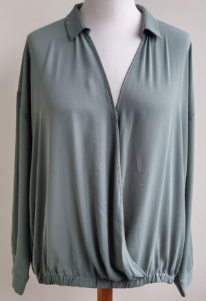 Wehkamp's Own groen/grijze blouse mt. 46