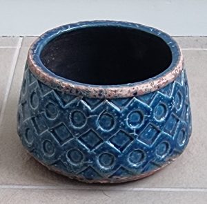 Countryfield blauwe bloempot met used look NIEUW