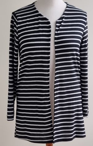 Only zwart/wit gestreept loshangend vest mt. L