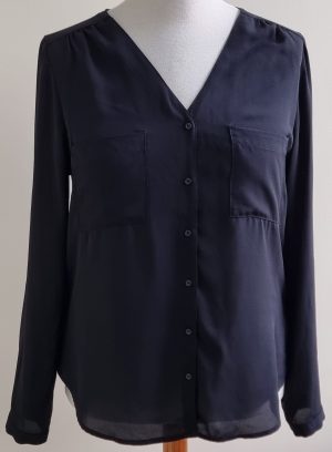 Miss Etam zwarte soepelvallende blouse mt. 42
