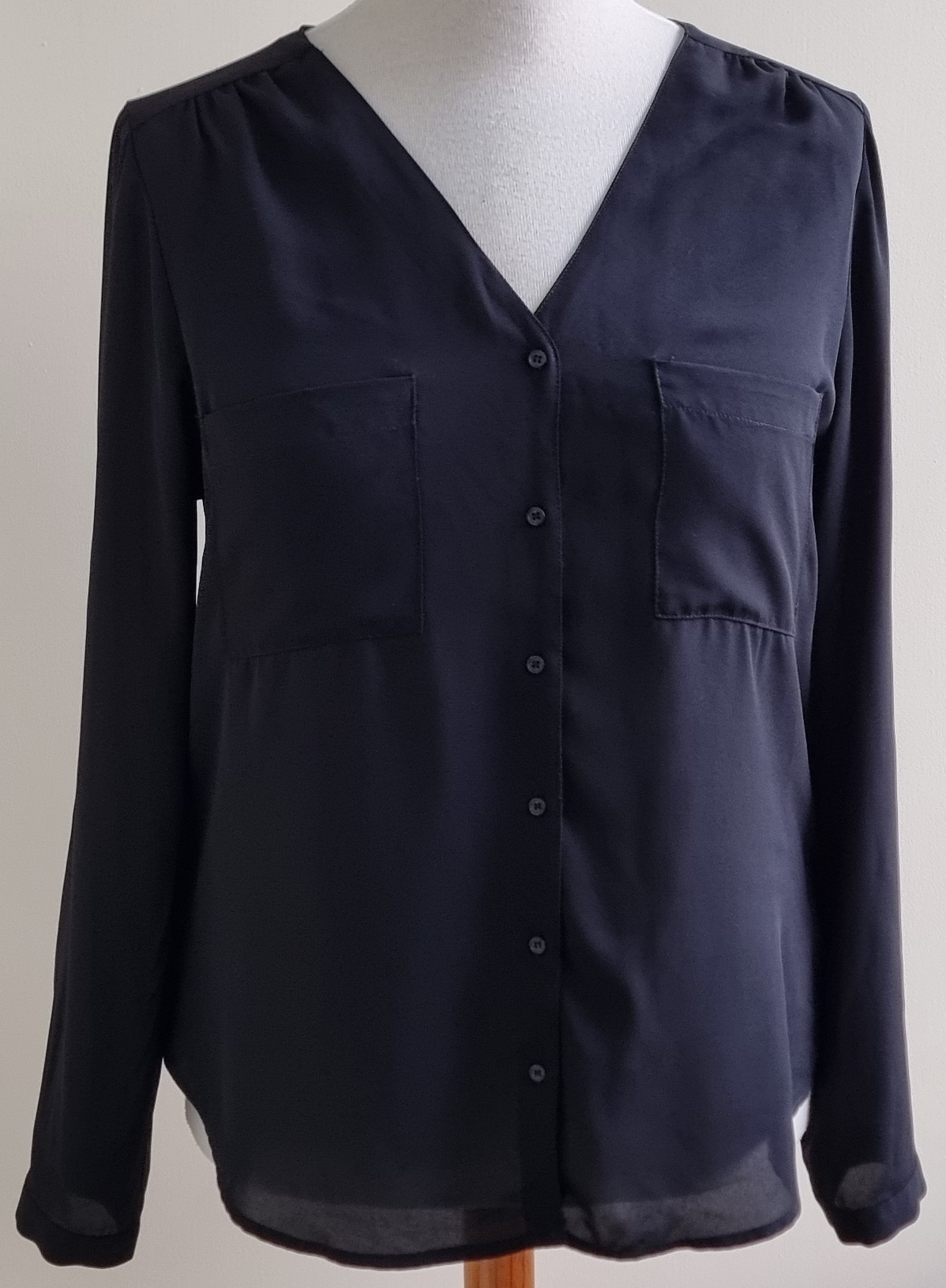 Miss Etam zwarte soepelvallende blouse mt. 42