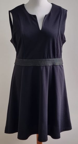 Riu zwarte stretchy jurk met goud mt. 46