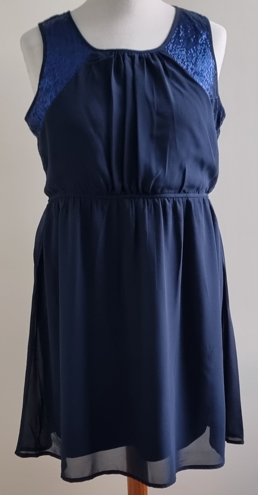 Vila marine blauw jurkje met lovertjes mt. XL