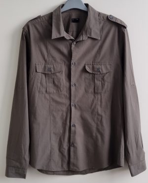 H&M Khaki overhemd mt. L