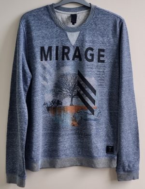 Revelation grijs/blauwe sweater met print mt. L