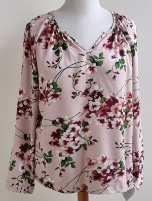 Unique Zabaione roze blouse met print mt. XL NIEUW