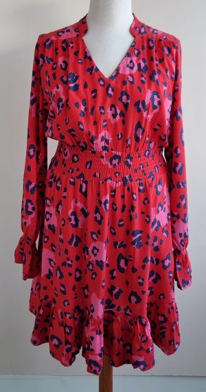 Supertrash soepelvallend rood jurkje met print mt. L