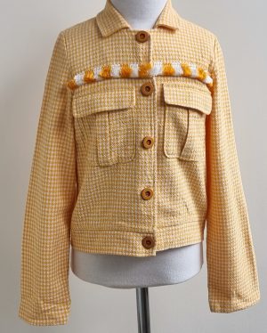 Fred & Ginger geel geruit jasje mt. 140