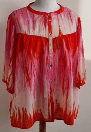 Norah rood/roze blouse mt. 48