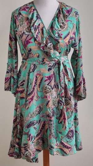 Trilce groen overslag jurkje mt. L