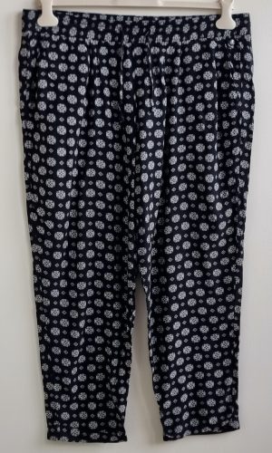 s.Oliver zwarte zomer broek met print mt. 46