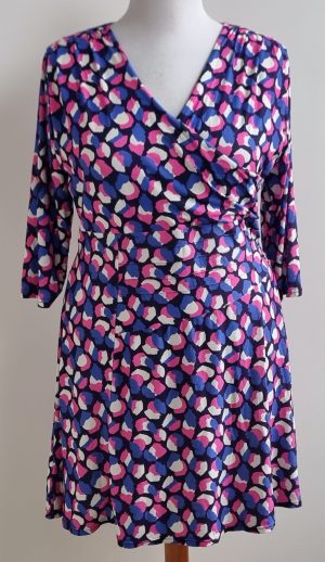 Kapomoda blauw/roze jurk mt. L