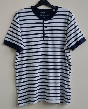 Esprit wit/blauw gestreept shirt mt. M