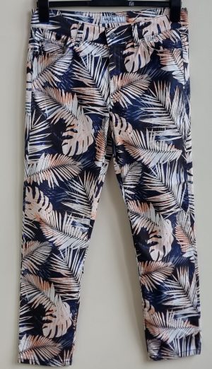 Angels blauw/oranje stretchy broek mt. 38