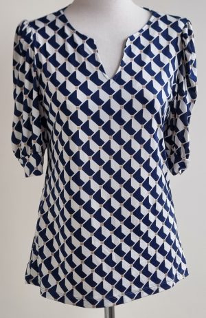 Made in Italy donkerblauw/wit shirt mt. S