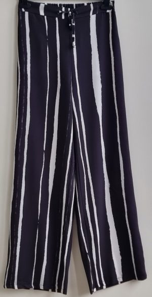 Perla Nera zwart/roomwitte broek mt. S