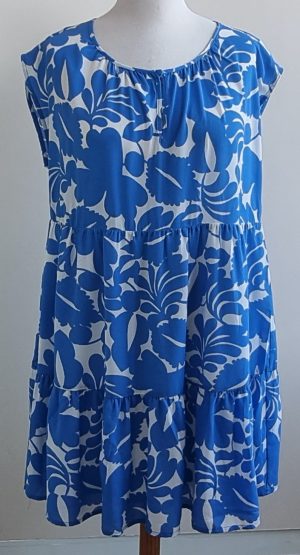 Bel&Bo blauw/wit jurkje mt. 46