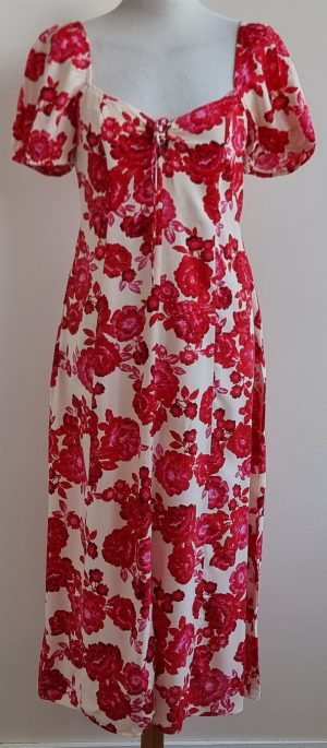 Stradivarius roze jurkje met bloemen mt. M