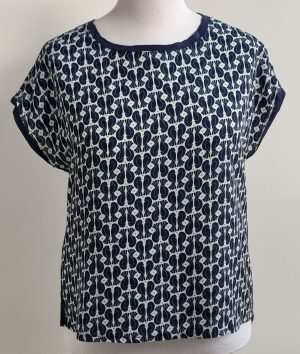 We Fashion donkerblauw blouse/shirt mt. L