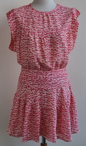 Loavies roze/roomwit jurkje mt. S