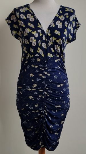 Tramontana donkerblauw jurkje met bloemenprint mt. M