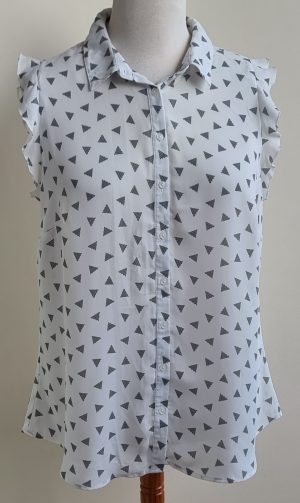 MS Mode witte blouse met zwarte printjes mt. 48