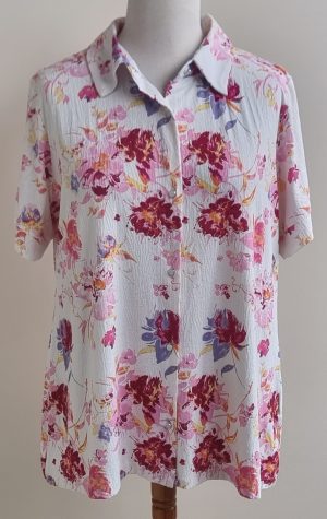 City Life witte stretchy blouse met print mt. XXL
