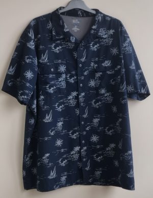 Croft & Barrow donkerblauw overhemd met print mt. 3XL