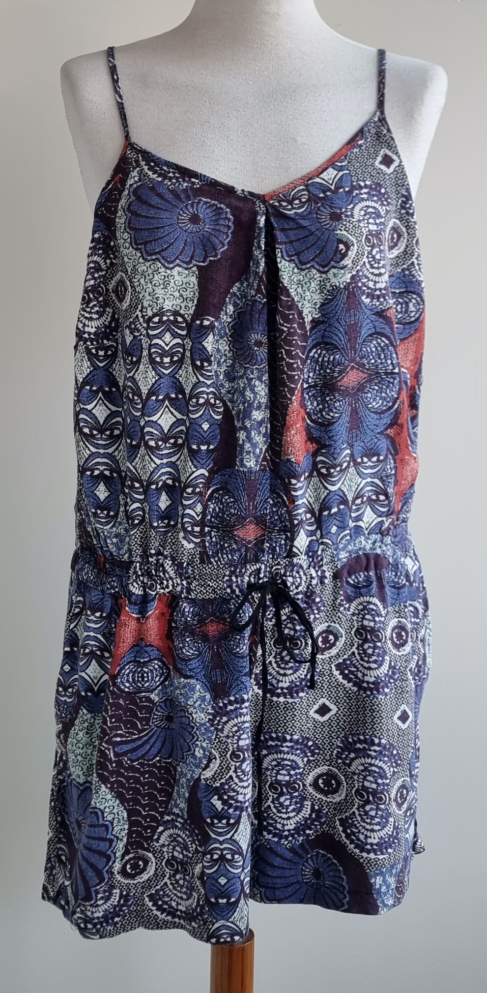 Steps blauw/oranje playsuit mt. 38