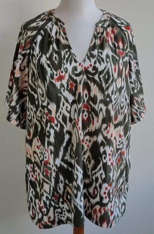 MS Mode groen/oranje blouse/shirt mt. 48/50 (XL)