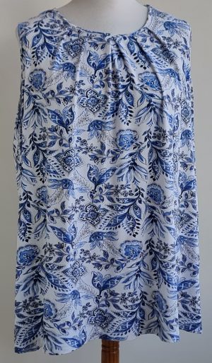 MS Mode blauw/witte top mt. XL (48/50)