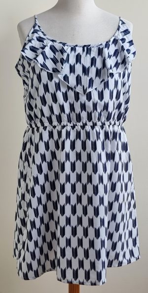 Bel&Bo witte jurk met blauwe prints mt. 46