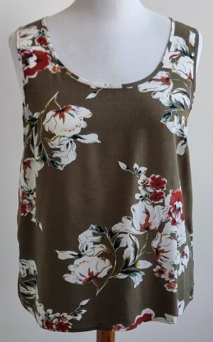 Only groen/bruin bloesje met print mt. 42