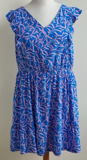 Bel&Bo blauw/roze jurk mt. 46