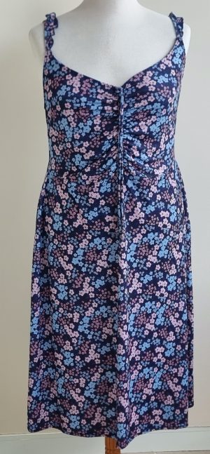 Yours blauw zomer jurkje met kleine bloemetjes mt. 48
