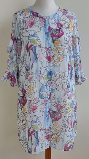 MS Mode witte tuniek blouse met kleurtjes mt. 48