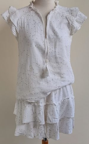 Drole de Copine witte set met gouden accenten mt. M/L