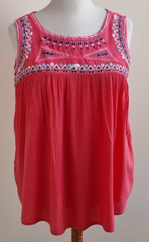 MS Mode roze blouse/top met borduur mt. 46