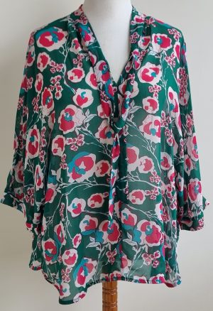 Norah groene blouse met print mt. 44