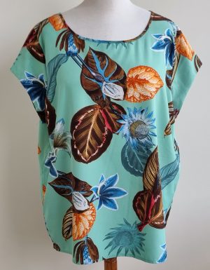 Norah groene blouse met print mt. 46