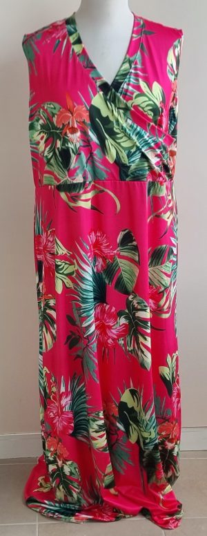 Bodyflirt roze soepelvallende lange jurk met print mt. 50