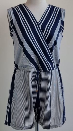 Yessica blauw/wit gestreepte playsuit mt. 38