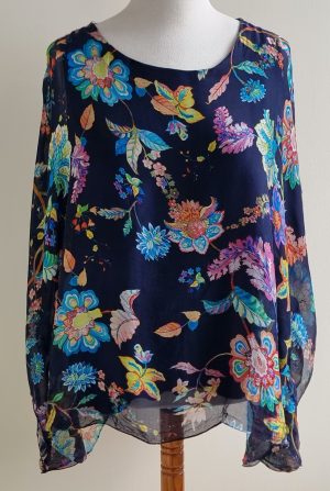 Paprika donkerblauwe blouse met top mt. 48/50 (L/XL)