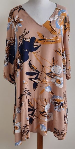 Zizzi roze jurk met prints mt. 46/48 (M)