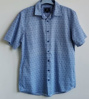 Human Nature wit overhemd met blauwe printjes mt. L