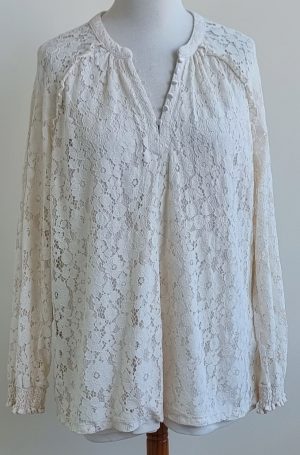MS Mode beige/zachtroze kanten blouse mt. 52