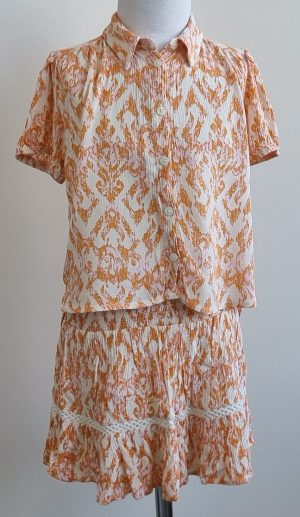 JM 2-delig oranje/roze mt. 122/134