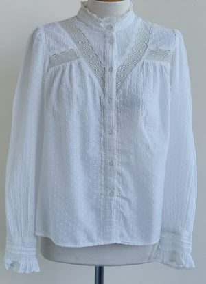 C&A wit bloesje met kant en broderie mt. 36