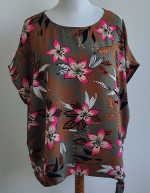 Paprika groene blouse met print mt. 50 (XL)