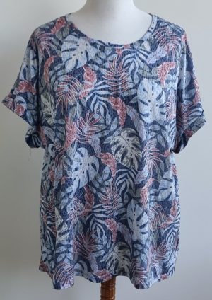 MS shirt met bladeren print mt. XXL (52)